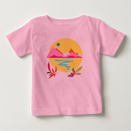 ピンクの空 ベビーTシャツ (正面)