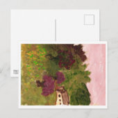 ピンクの空，風景，家，はがき ポストカード (正面/裏面)