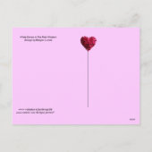 ピンクの窓に白い鳩バレンタインデーの愛 シーズンポストカード (裏面)