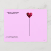 ピンクの窓バレンタインデーに白い鳩 シーズンポストカード (裏面)