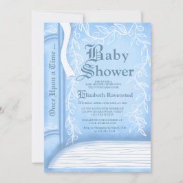 ピンクの童話のおはなし絵本 男の子ベビーシャワー 招待状