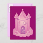 ピンクの童話の城 ポストカード (正面/裏面)