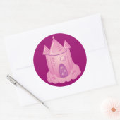 ピンクの童話の城 ラウンドシール (封筒)