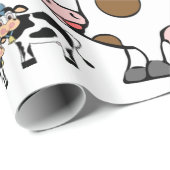 ピンクの笑い牛の包装紙誕生日 ラッピングペーパー (ロールコーナー)