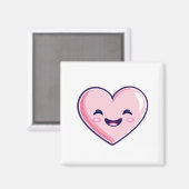 ピンクの笑顔のハートキッチンアクセサリー>マグネット マグネット (正面/裏面)