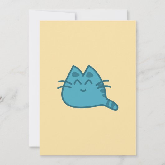 ピンクの笑顔の子猫の赤ちゃんシャワー 招待状 (裏面)