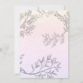 ピンクの第18誕生会の可憐な花の輪郭 招待状 (裏面)