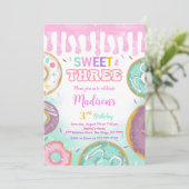 ピンクの第3期バースデードーナツパーティー 招待状 (スタンド正面)