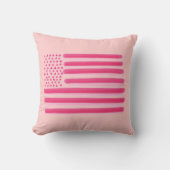 ピンクの米国旗の星のストライブ柄の装飾的な枕 クッション (正面)
