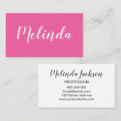 ピンクの粋な最小主義のモダンではっきりしたな名刺 名刺 (正面/裏面)
