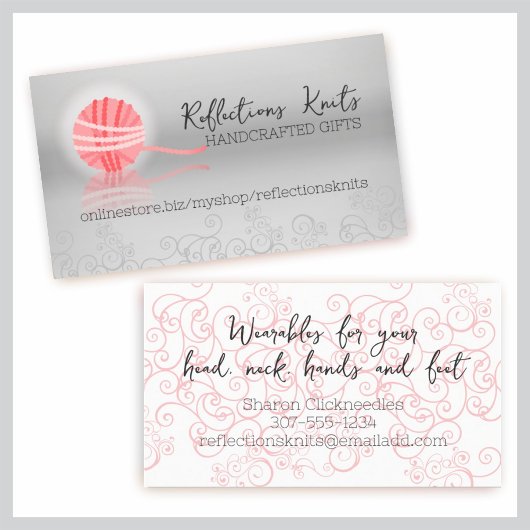 ピンクの糸反射編み物クロチェットギフトラベル