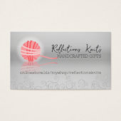 ピンクの糸反射編み物クロチェットギフトラベル (正面)