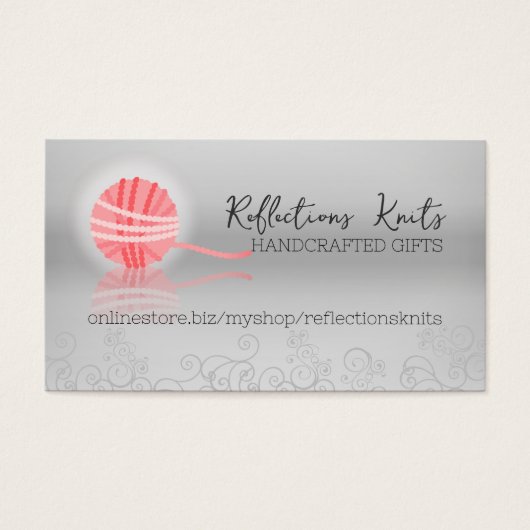 ピンクの糸反射編み物クロチェットギフトラベル (正面)