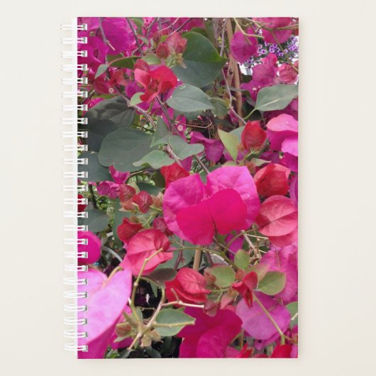 ピンクの紙の花が庭に プランナー手帳 (正面)