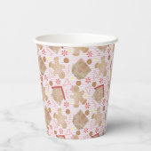 ピンクの紙カップ付きストライプクリスマスCookie 紙コップ (裏面)