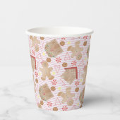 ピンクの紙カップ付きストライプクリスマスCookie 紙コップ (正面)