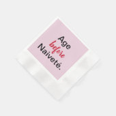 ピンクの紙ナプキンでニベットする前の年齢 縁ありカクテルナプキン (角)