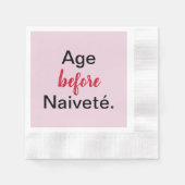 ピンクの紙ナプキンでニベットする前の年齢 縁ありカクテルナプキン (正面)