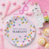 ピンクの紙プレートと紙吹雪のガールズデイ ペーパープレート (パーティー)