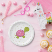 ピンクの紙吹雪のカメのパーティーのプレート ペーパープレート (パーティー)