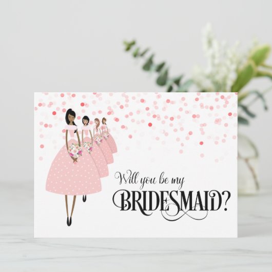 ピンクの紙吹雪は私の花嫁のエスニックになる 招待状 (スタンド正面)