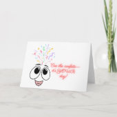 ピンクの紙吹雪カードで子供の誕生日をキュー シーズンカード (正面)