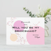 ピンクの紙吹雪サークルの花嫁 招待状 (スタンド正面)