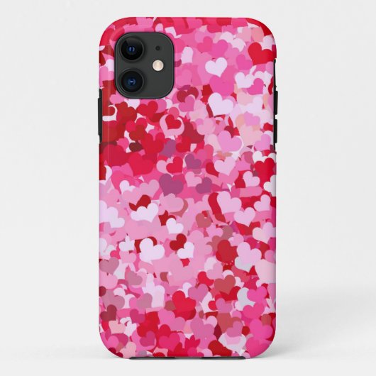 ピンクの紙吹雪ハート Case-Mate iPhoneケース (裏面)