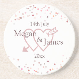 ピンクの紙吹雪円 コースター