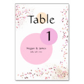 ピンクの紙吹雪円 テーブルナンバー (裏面)