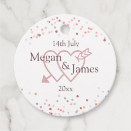 ピンクの紙吹雪円 フェイバータグ