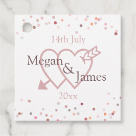 ピンクの紙吹雪円 フェイバータグ