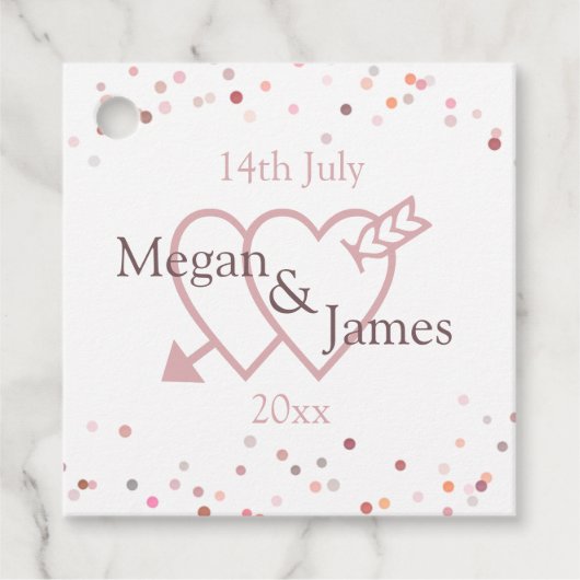 ピンクの紙吹雪円 フェイバータグ (正面)