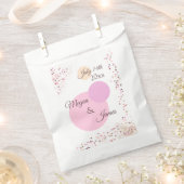 ピンクの紙吹雪円 フェイバーバッグ (クリップ留めされた状態)