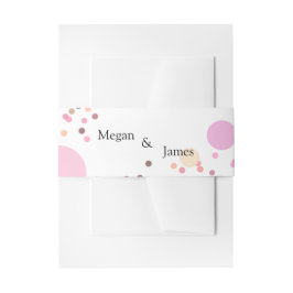 ピンクの紙吹雪結婚円 招待状ベリーバンド