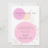 ピンクの紙吹雪結婚円 招待状 (裏面)
