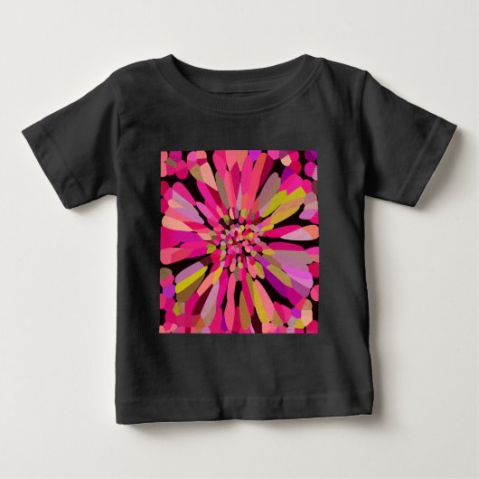 ピンクの紙吹雪花 ベビーTシャツ (正面)