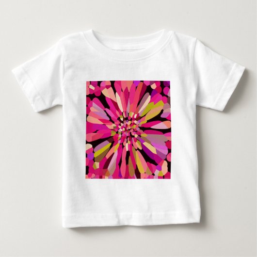 ピンクの紙吹雪花 ベビーTシャツ (正面)