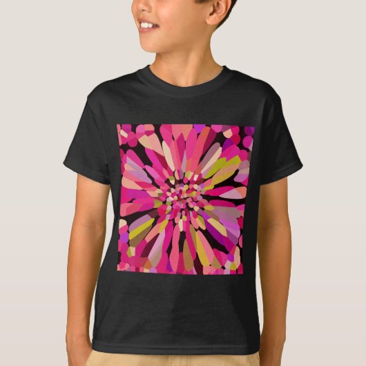 ピンクの紙吹雪花 Tシャツ (正面)