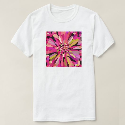 ピンクの紙吹雪花 Tシャツ (デザイン正面)