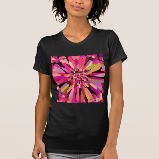 ピンクの紙吹雪花 Tシャツ (正面)