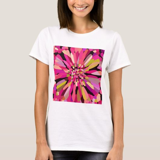 ピンクの紙吹雪花 Tシャツ (正面)