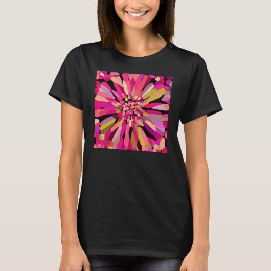 ピンクの紙吹雪花 Tシャツ (正面)