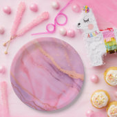 ピンクの紙皿 ペーパープレート (パーティー)