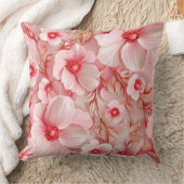 ピンクの素晴らしい大きなフローラ クッション (ブランケット)