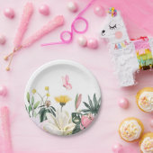 ピンクの素朴なバラフローラ ペーパープレート (パーティー)