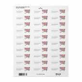 ピンクの素朴なバラフローラ ラベル (フルシート)