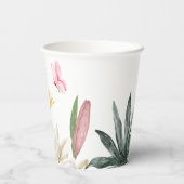 ピンクの素朴なバラフローラ 紙コップ (裏面)