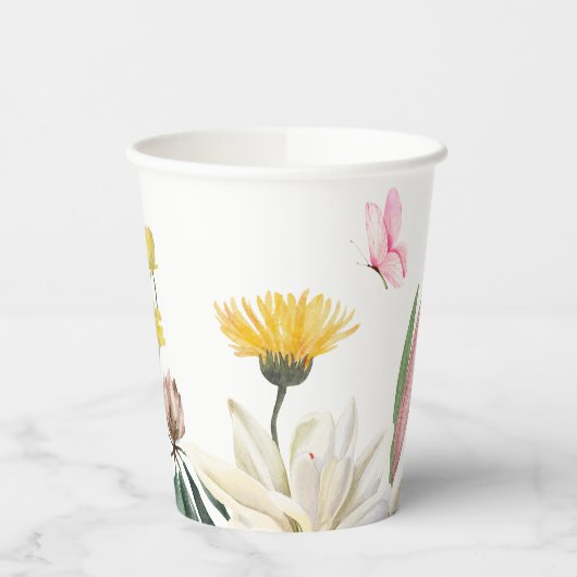 ピンクの素朴なバラフローラ 紙コップ (左)