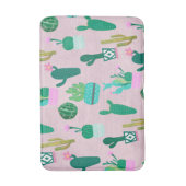 ピンクの素朴な南西部風のサボテン バスマット (正面縦)